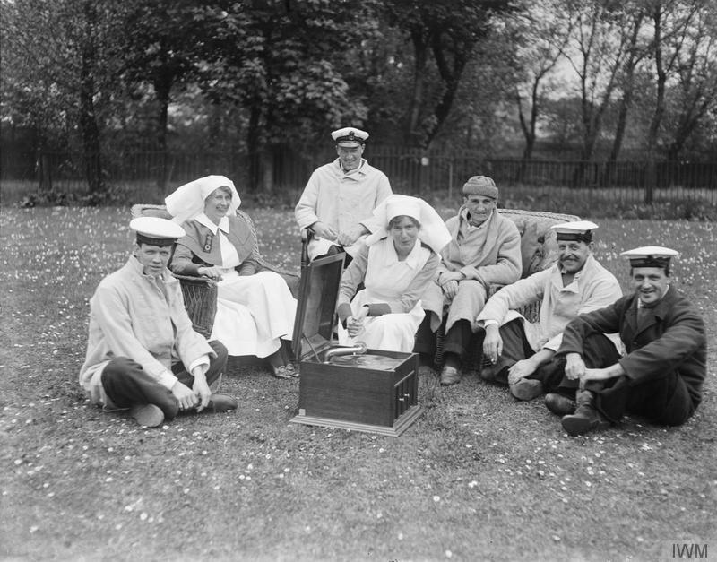 Nurses and patients at the Royal Naval Hospital, Granton