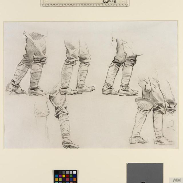John Singer Sargent, Study for ‘Gassed’ depicting puttees