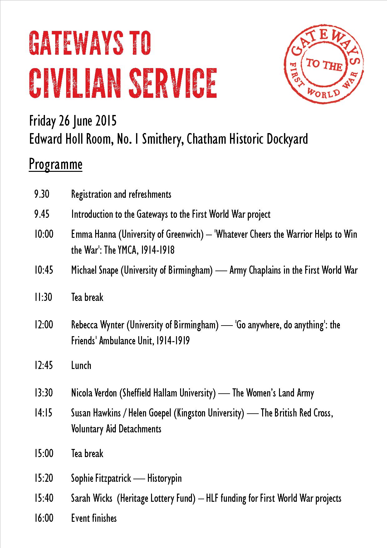 Civilian service study day programme