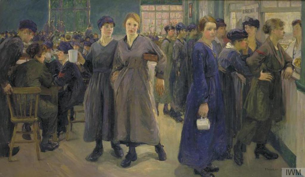 'Women's Canteen at Phoenix Works, Bradford', Flora Lion, 1918