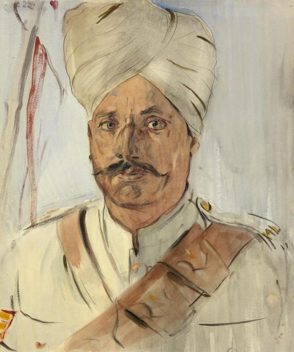 Portrait of a Daffadar, or Sergeant, of the 14th Murray's Jat Lancers of the Indian Army. © IWM (Art.IWM ART 2344)