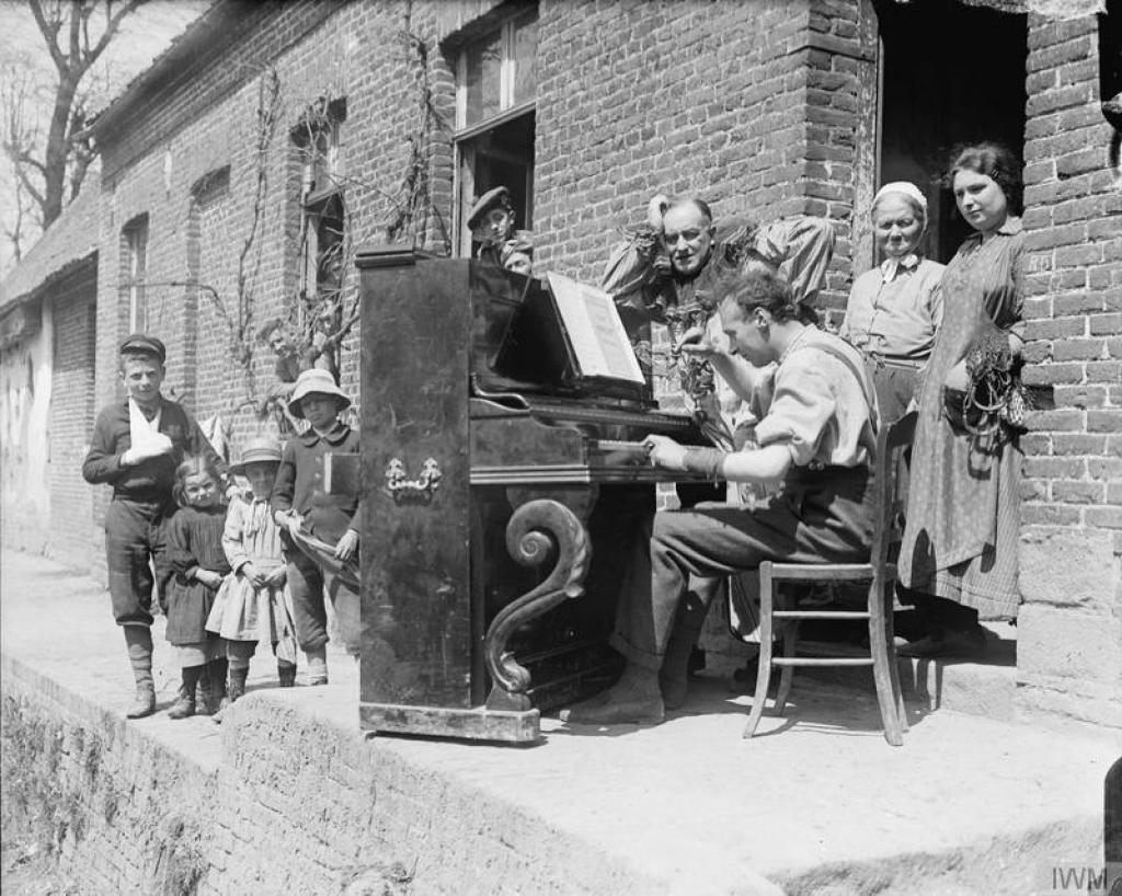 "The Balmorals", entertainers of the 51st Division, at Chelers, 7 May 1917.