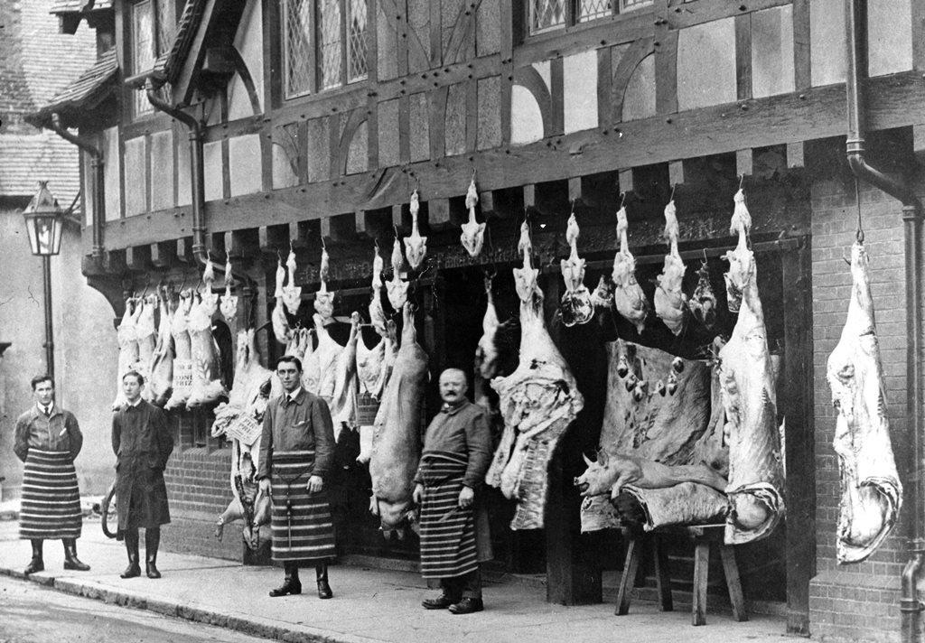 Dalton & Sons - Butchers in Arundel High Street c.1920. Image reproduced with permission of Arundel Museum.