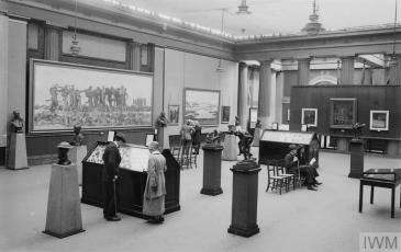 Visitors to one of the Imperial War Museum's art galleries at Crystal Palace in May 1921. © IWM (Q 17028)