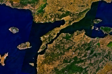 Satellite image of the Gallipoli peninsula and surrounding area