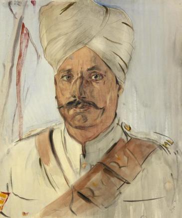 Portrait of a Daffadar, or Sergeant, of the 14th Murray's Jat Lancers of the Indian Army. © IWM (Art.IWM ART 2344)